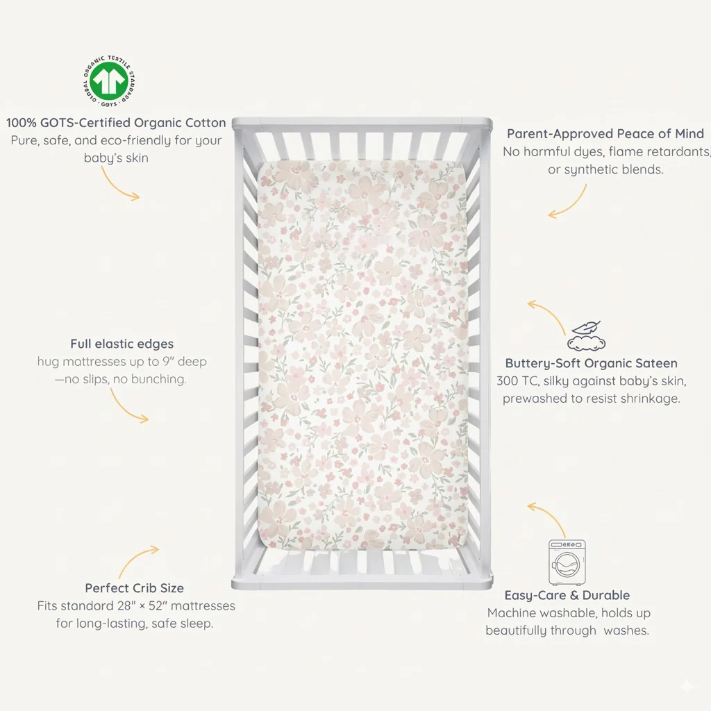 Organic Crib Sheet - Blossom - Image 6