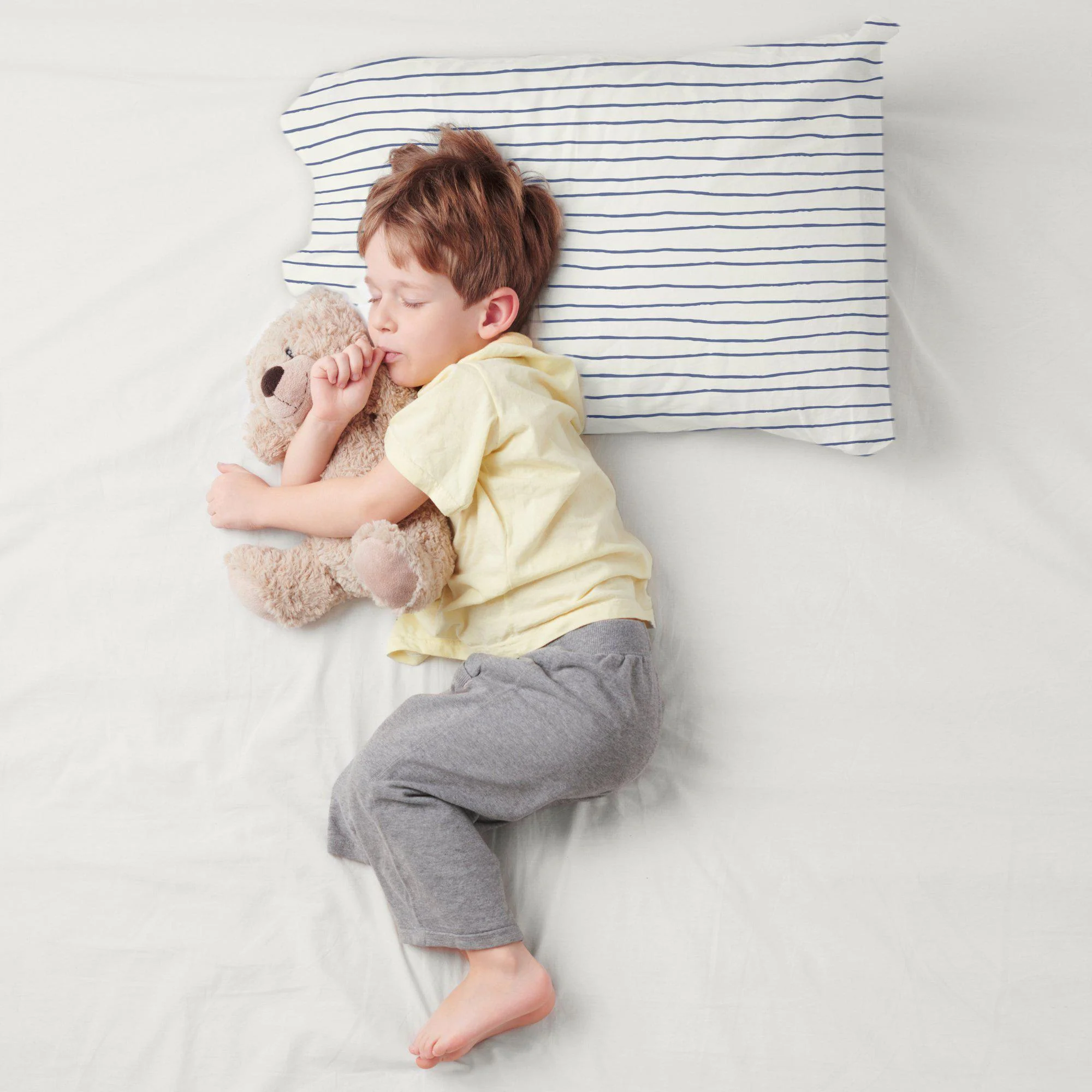 Organic Cotton Toddler Pillowcase - Navy Blue Stripes - Image 5