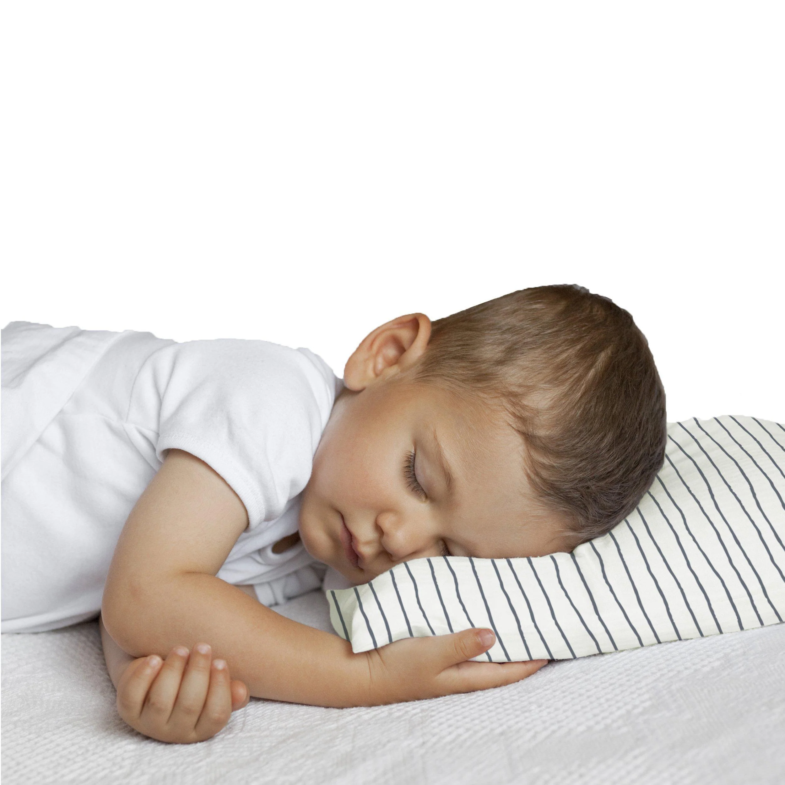 Organic Cotton Toddler Pillowcase - Navy Blue Stripes - Image 6