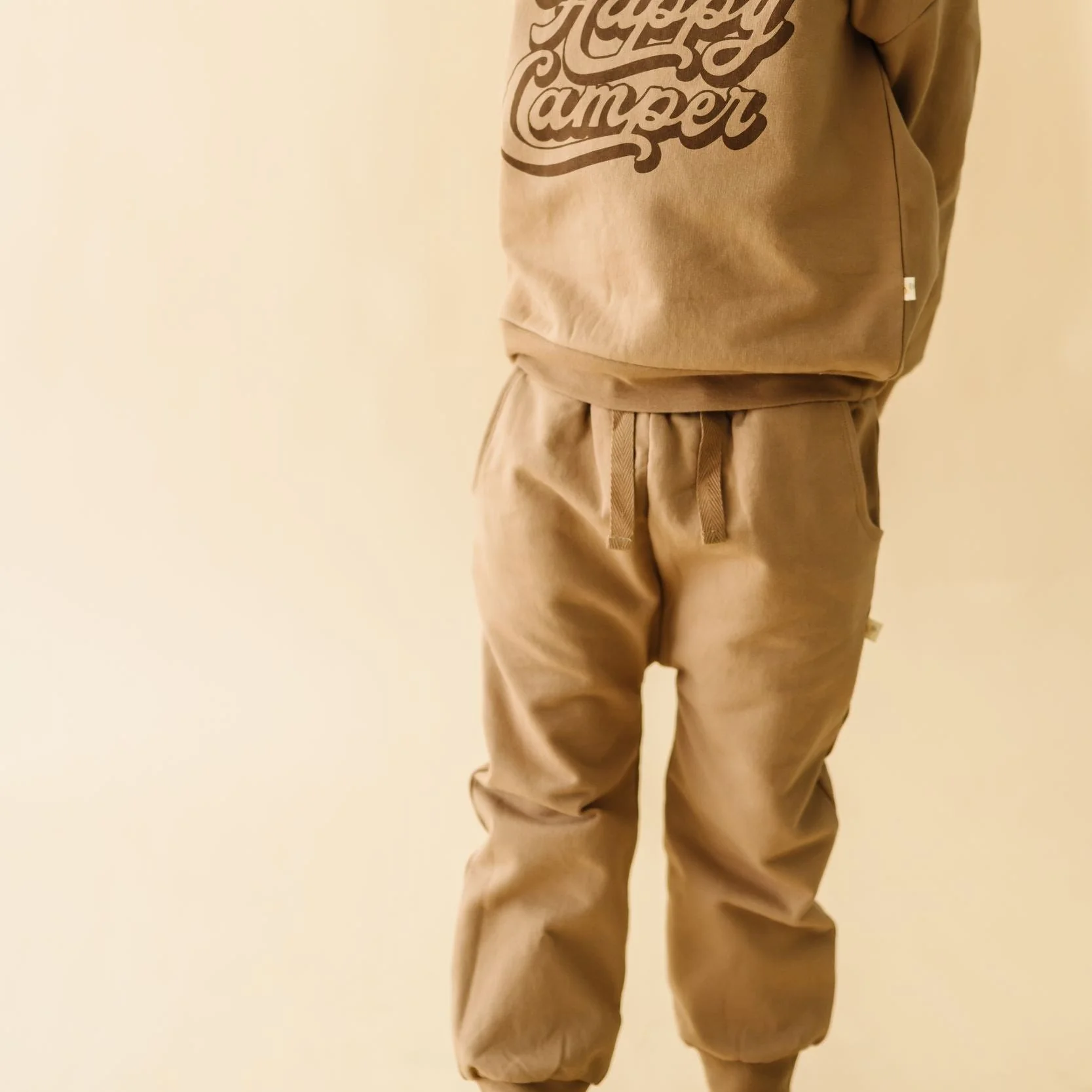 Organic Fleece Jogger Pants - Taupe - Image 3